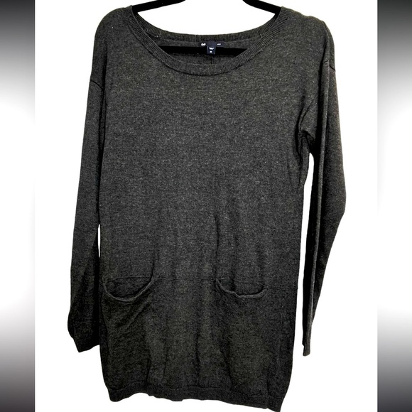 Gap Gray Sweater Dress with Pockets Size XS Long Sleeve Cozy Knit - Picture 1 of 3